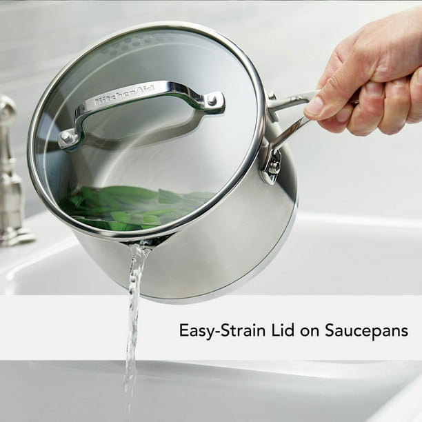 KitchenAid Stainless Steel 11-Piece Cookware Set,