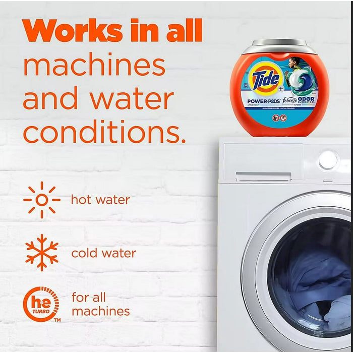 Tide Power PODS Febreze Odor Eliminator Sport HE Laundry Detergent, 72 pacs