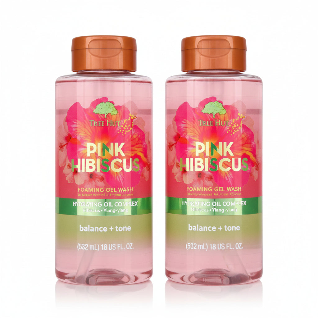 Tree Hut Pink Hibiscus Foaming Body Wash (2 Pack)