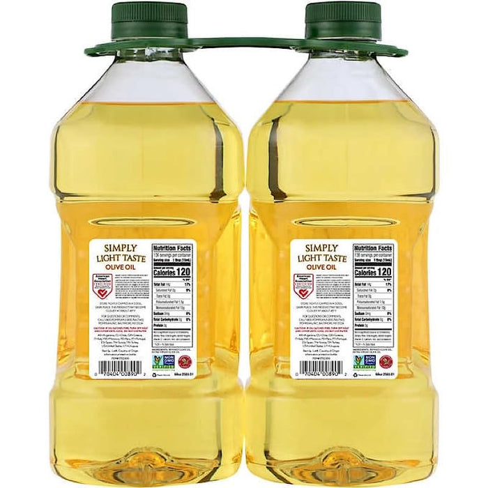Pompeian Simply Light Taste Olive Oil, 2 Liter,( 1 bottle)
