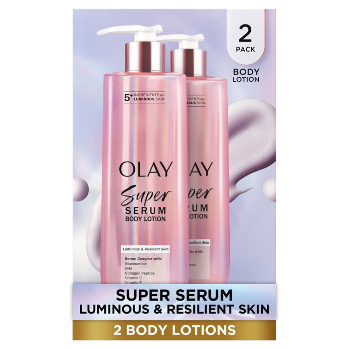 Olay Super Serum Hand & Body Lotion  , 24hr  Moisture (2 Pack)