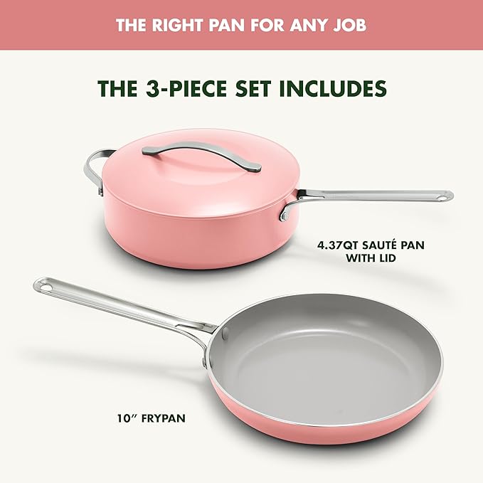 The Original GreenPan Nova Ceramic Nonstick 3-Piece Cookware