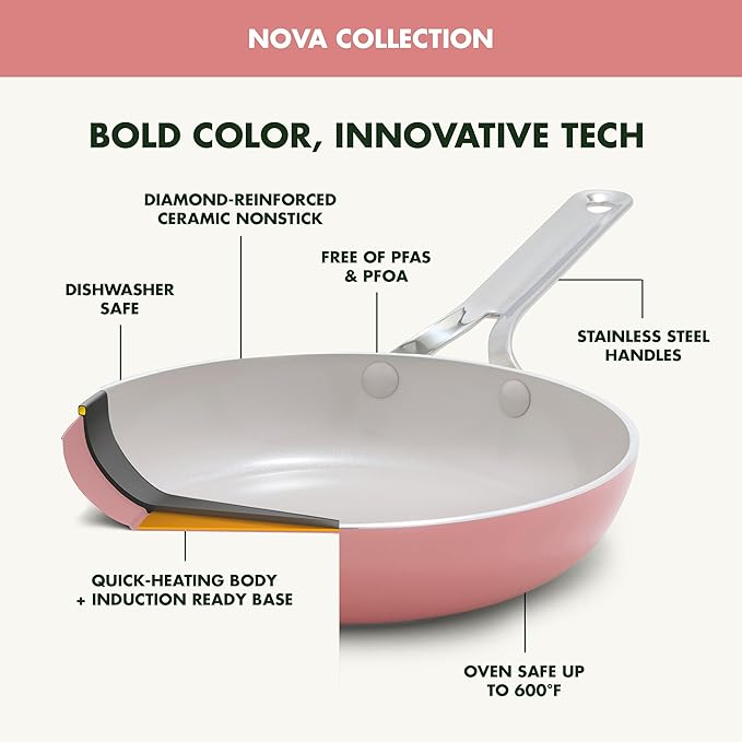 The Original GreenPan Nova Ceramic Nonstick 3-Piece Cookware