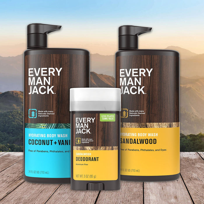 Every Man Jack Sandalwood & Coconut Vanilla Body Wash and Deodorant Kit