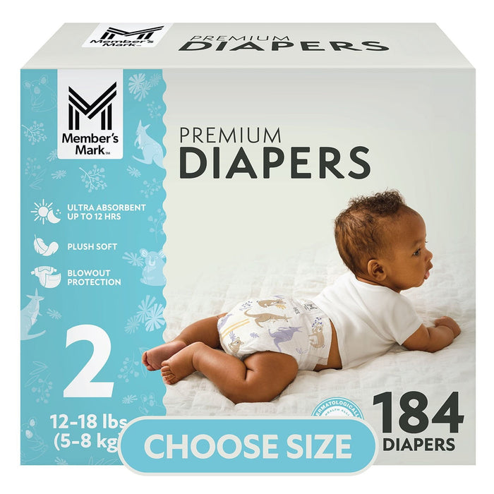 Size 2 Baby Diapers - Member's Mark Premium (184 Count)