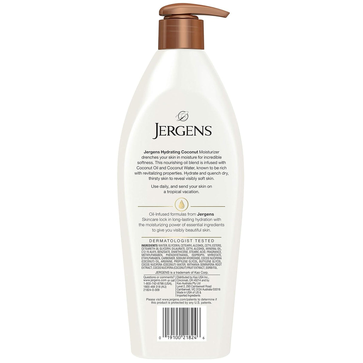 Jergens Hydrating Coconut Body Lotion (496ml)