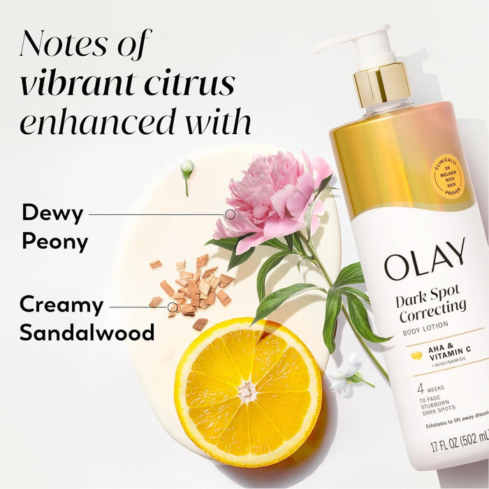 Olay Body Vitamin C Lotion Dark spot Corrector with AHA Serum.