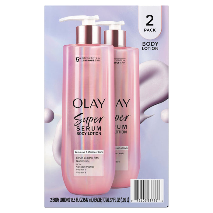 Olay Super Serum Hand & Body Lotion  , 24hr  Moisture (2 Pack)