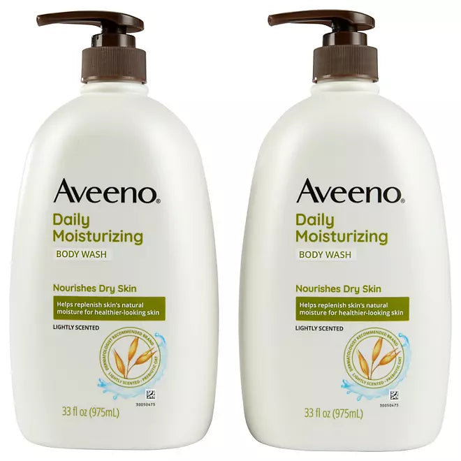 AVEENO Daily Moisturizing Body Wash 33 oz (Pack of 2)