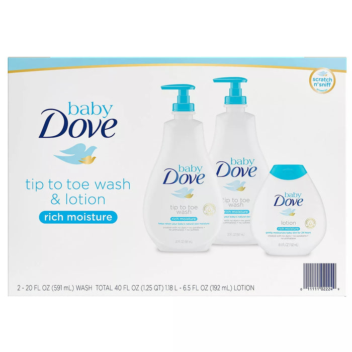 Baby Dove Wash and Lotion 3 pack