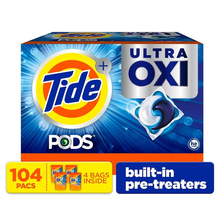 Tide PODS + Ultra Oxi Liquid Detergent Pacs (104 pacs)