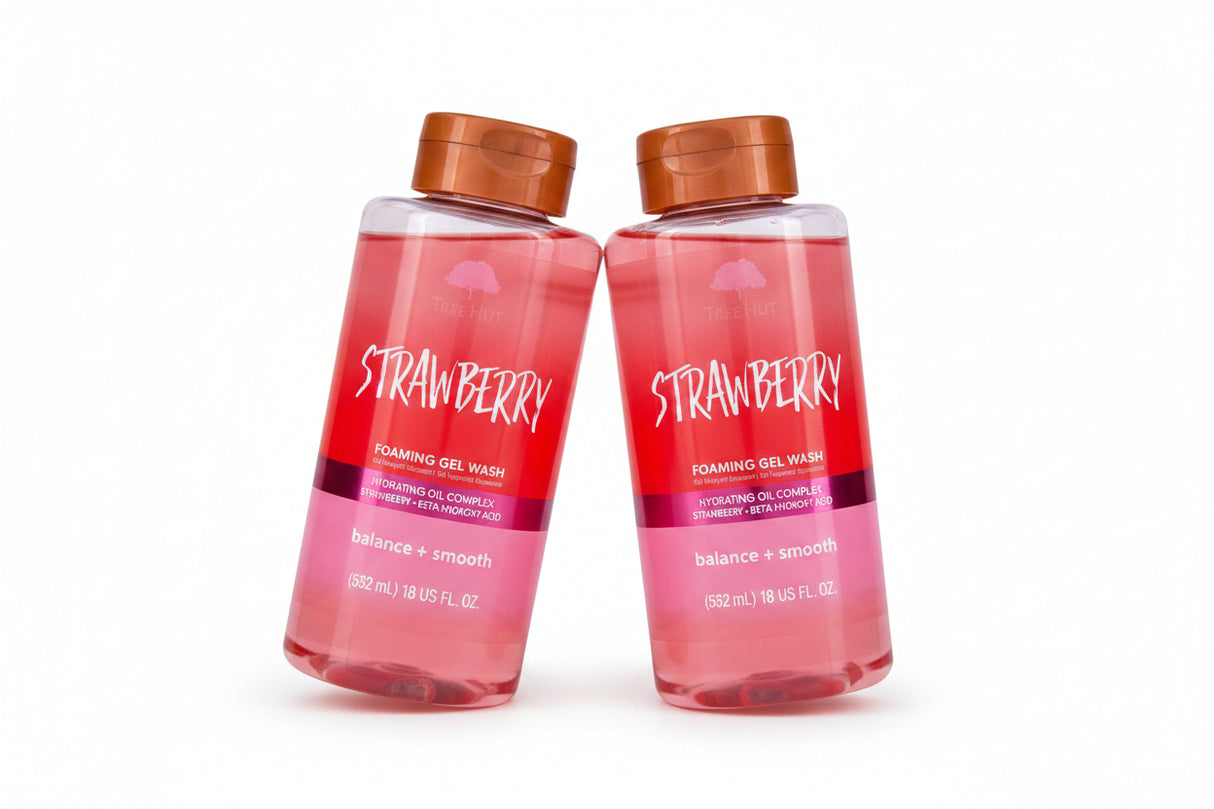 Tree Hut Strawberry Foaming Gel Body Wash (2 pack)