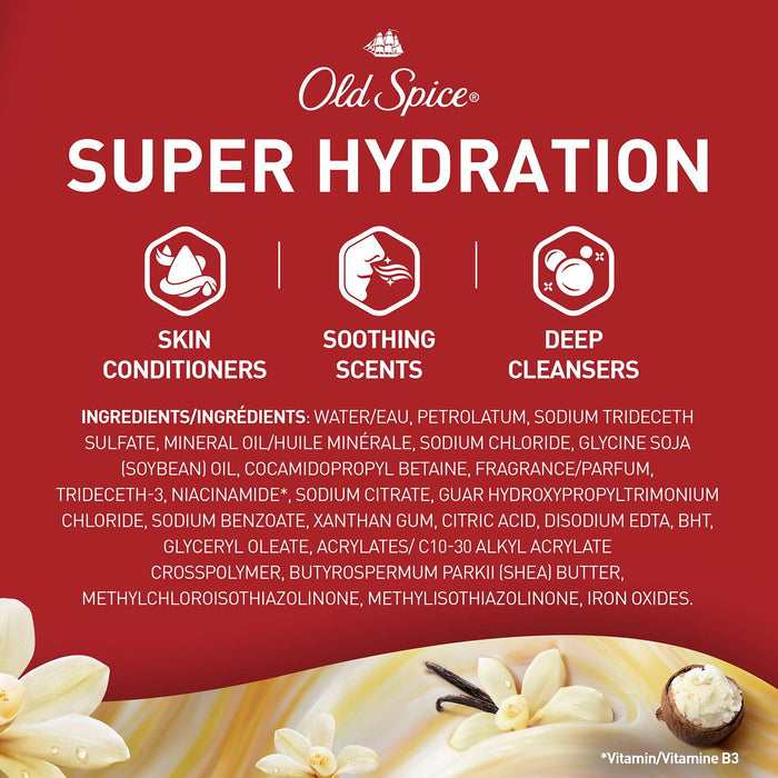 Old Spice Gentle Man's Super Hydration Body Wash, 2pk.