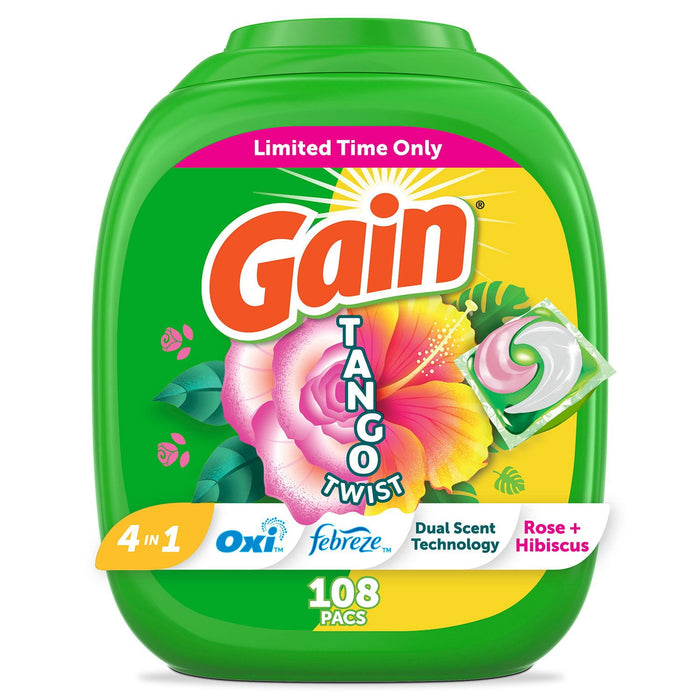 Gain Flings Tango Twist Laundry Detergent Pacs 108 ct.