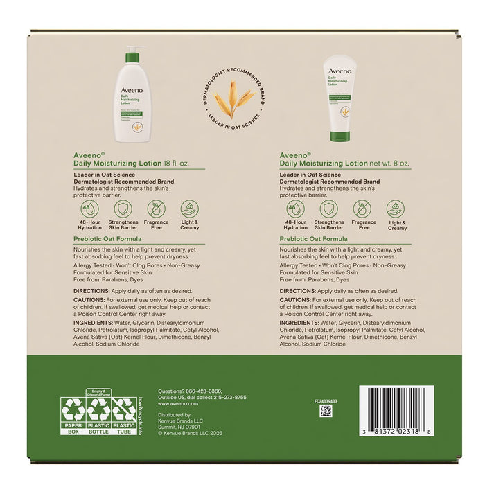 Aveeno Daily Moisturizing Lotion (2  bottles and 1 tube)