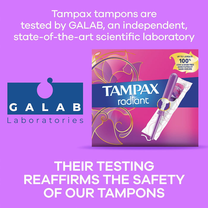 Tampax Radiant Tampons Trio Pack, 77 ct.