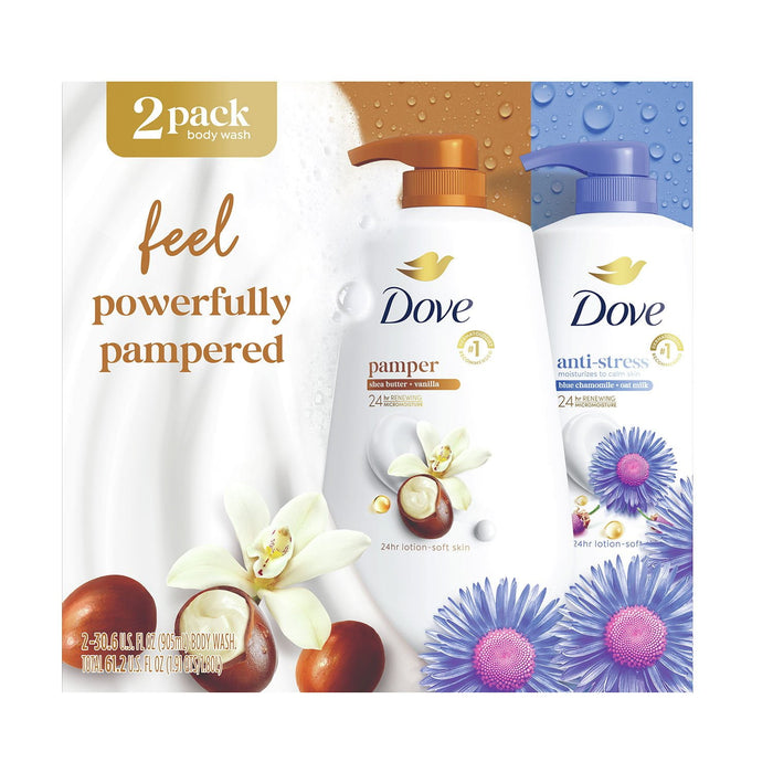 Dove Pamper & Anti-Stress Body Wash, 2 pk.