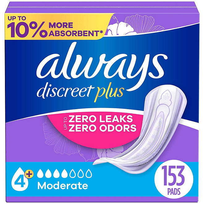 Always Discreet plus pads for bladder leaks, 153 CT - ShopUSA - Kenya