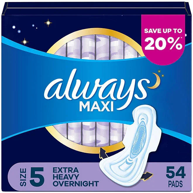 Always Maxi Overnight - Extra Heavy - 54 Count - ShopUSA - Kenya