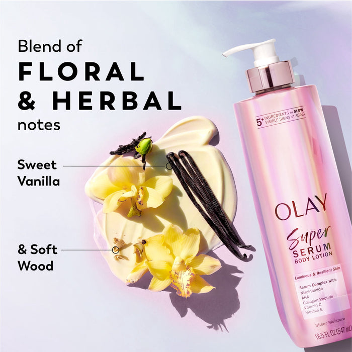 Olay Super Serum Hand & Body Lotion  , 24hr  Moisture (2 Pack)