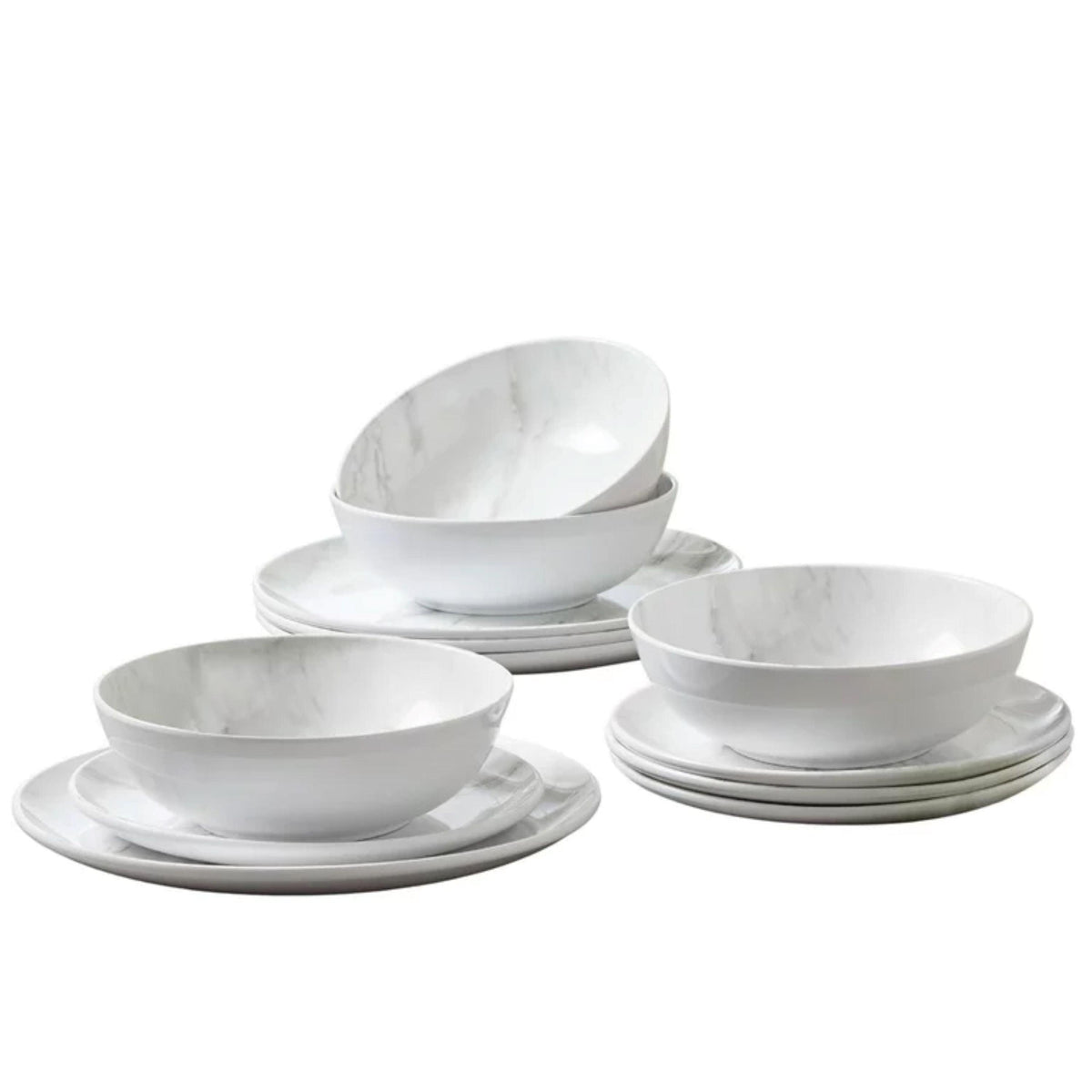 Better Homes Garden 12 Piece Melamine Marble Dinnerware Set ShopUSA Kenya