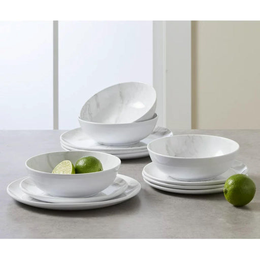 Better Homes & Garden 12-Piece Melamine Marble Dinnerware Set - ShopUSA - Kenya