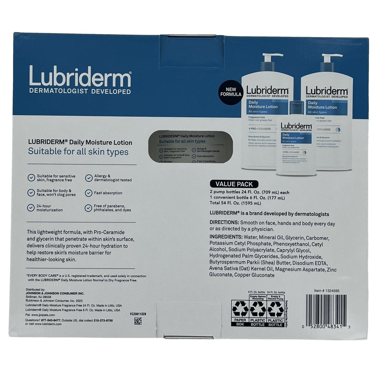 Body Lotion in Kenya - Lubriderm Daily Moisture, 3 Pack