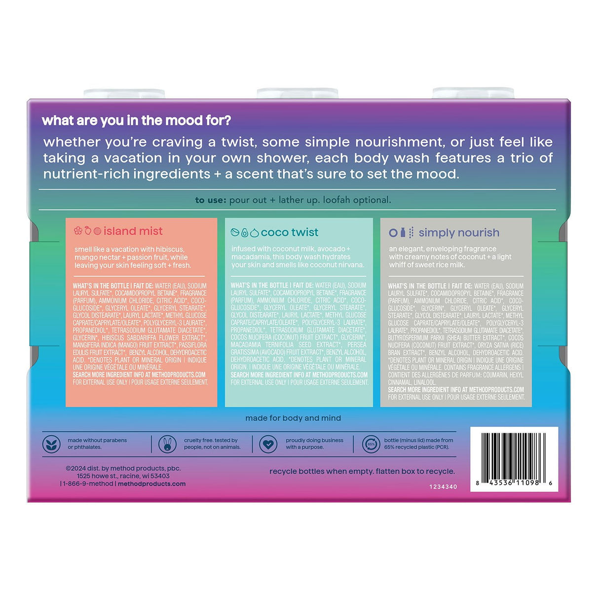 Body Wash Variety Pack in Kenya - Method Experiential, 4 Pack