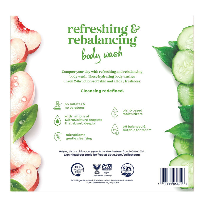 Dove Refresh & Rebalance Body Wash, 2 pk.
