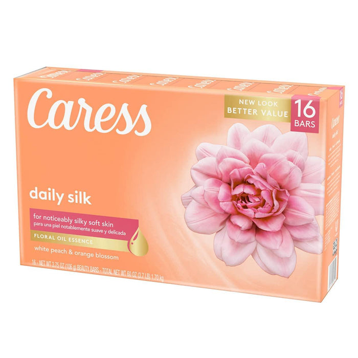 Caress Daily Silk Beauty Bar, White Peach & Orange Blossom, 3.75 oz., 16 ct. - ShopUSA - Kenya