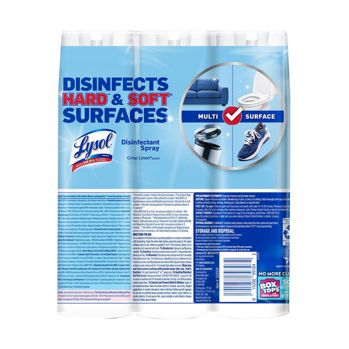 Lysol Disinfectant Spray, Crisp Linen  3 pk.