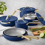 Member's Mark 11-Piece Modern Ceramic Cookware Set, Blue - Front