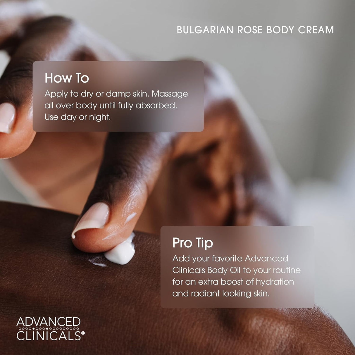 Anti Aging Moisturizing Body Cream -Advanced Clinicals  Bulgarian Rose