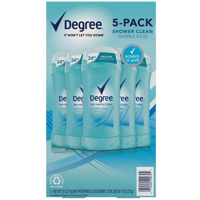 Degree Antiperspirant Deodorant, Shower Clean, 5 pk. - ShopUSA - Kenya