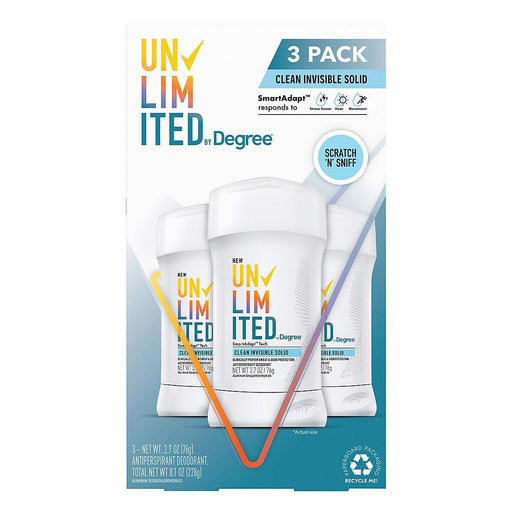 Degree Unlimited Antiperspirant Deodorant Stick - Clean, 3 pk./2.7 oz. - ShopUSA - Kenya