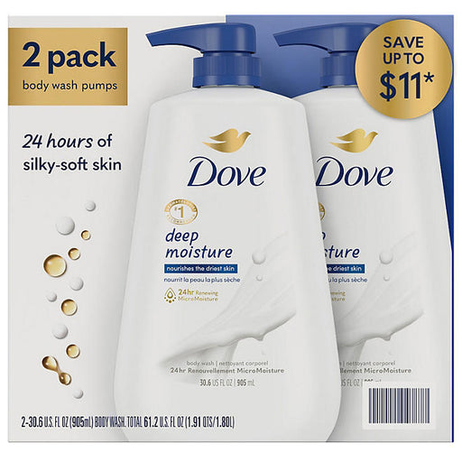 Dove Body Wash with Pump Deep Moisture For Dry Skin Moisturizing Skin Cleanser (2pk) - ShopUSA - Kenya