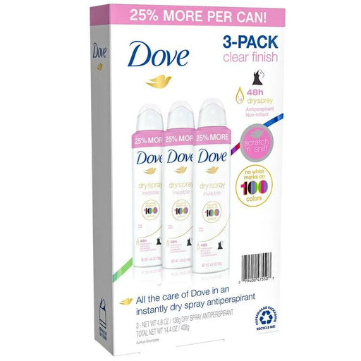 Dove Women's Invisible Dry Spray Antiperspirant Deodorant (4.8 oz., 3 pk.) - Shop USA - Kenya