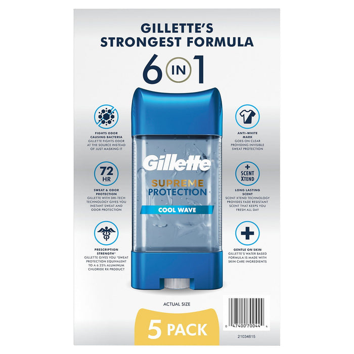 Gillette Cool Wave Clear Gel Men's Antiperspirant and Deodorant (5 pk.)