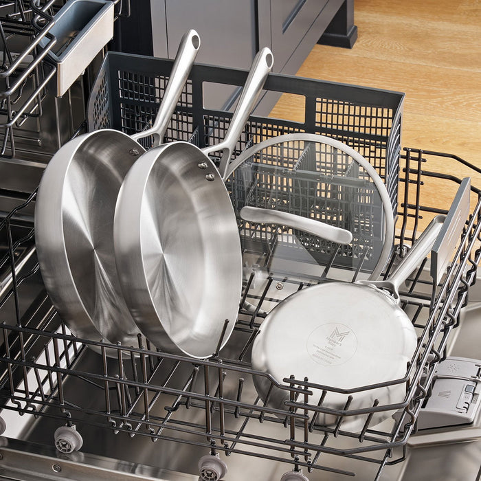 Member's Mark 10-Piece Modern Stainless Steel  Tri-ply Cookware Set,