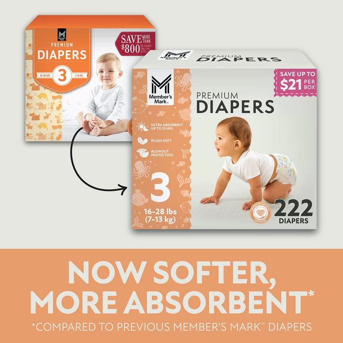 Member's Mark Premium Baby Diapers, All sizes