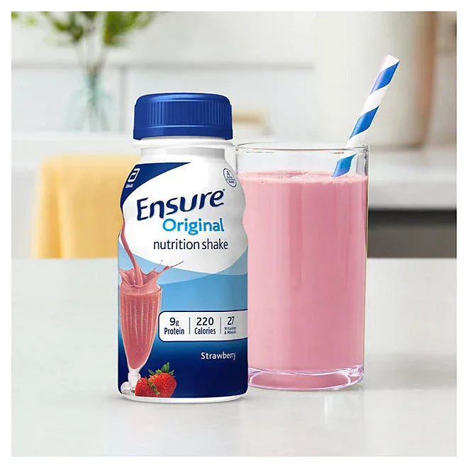 Strawberry Protein Shake - Ensure Original Nutrition, 24 Pack