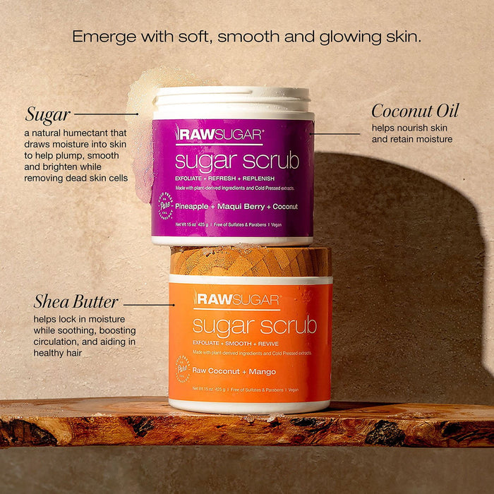Raw Sugar Exfoliating Sugar Scrub Set