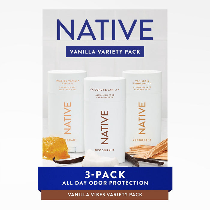 Native Deodorant, Aluminum Free,Deodorant 3 pack (choose scent)