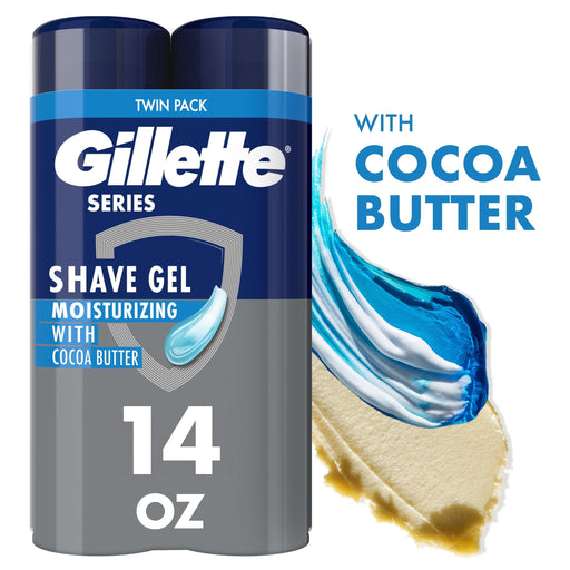 Gillette Series Moisturizing Shave Gel for Men with Cocoa Butter, Twin Pack (2-7oz Cans), 14oz - ShopUSA - Kenya