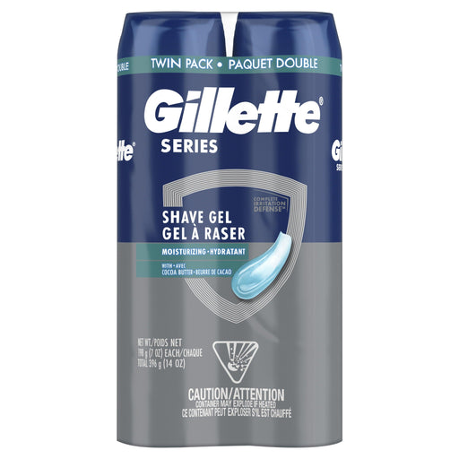 Gillette Series Moisturizing Shave Gel for Men with Cocoa Butter, Twin Pack (2-7oz Cans), 14oz - ShopUSA - Kenya