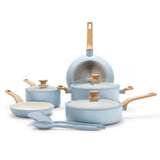 GreenPan Essence 10-Piece Ceramic Nonstick Cookware Set, Blue - Front