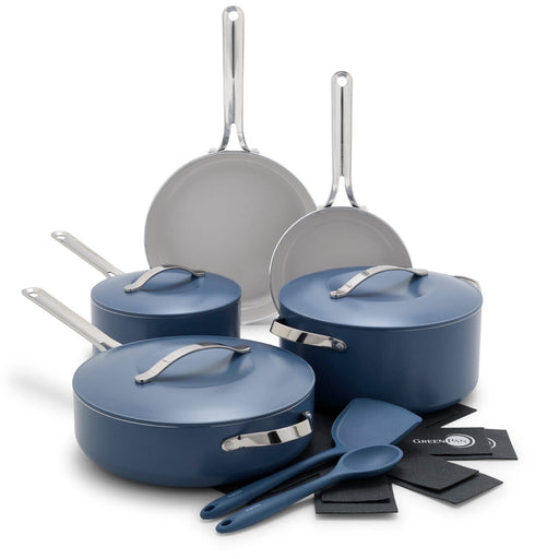 GreenPan Nova 10-Piece Cookware Set, Ocean - Front