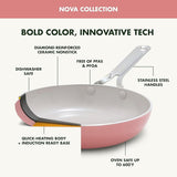 GreenPan Nova Ceramic Nonstick 3 Piece Cookware Set, Coral