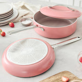 GreenPan Nova Ceramic Nonstick 3 Piece Cookware Set, Coral