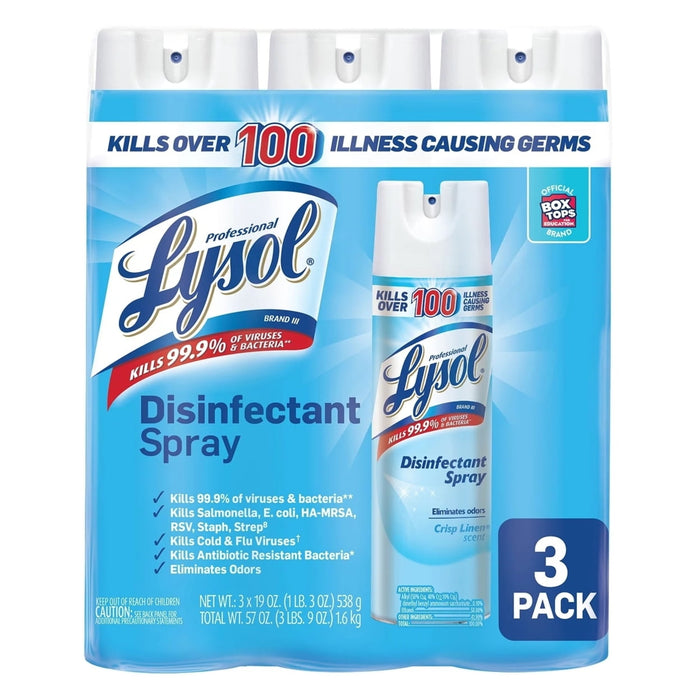 Lysol Disinfectant Spray, Crisp Linen 3 pack, 19 Fl. - ShopUSA - Kenya